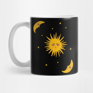 Sun moon and stars celestial night sky Mug